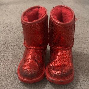 UGG Kids Red Heart Sparkle Boots